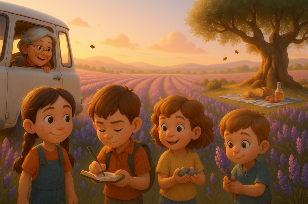 Quattro cuori tra le spighe di lavanda